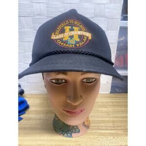 Vtg 1992 Holyfield V Holmes Black Hat Snapback Cap Caesar Palace Embroidery